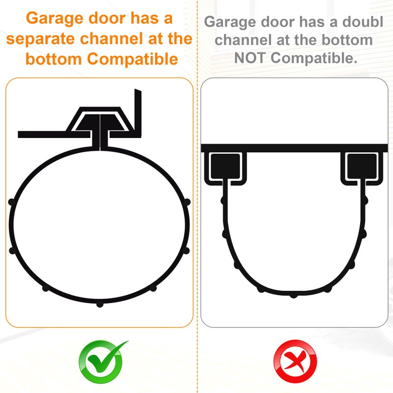 Earthtec Garage Door Seals - 9 FT Fit for Clopay Single Slot Garage Door Rubber Bottom Weather Seal Replacement Weatherproof Weather Stripping - Image 4